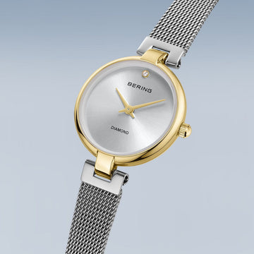Bering Classic 15th Anniversary Rose Gold Stainless Steel Mesh Watch Set | 17724-010-SET